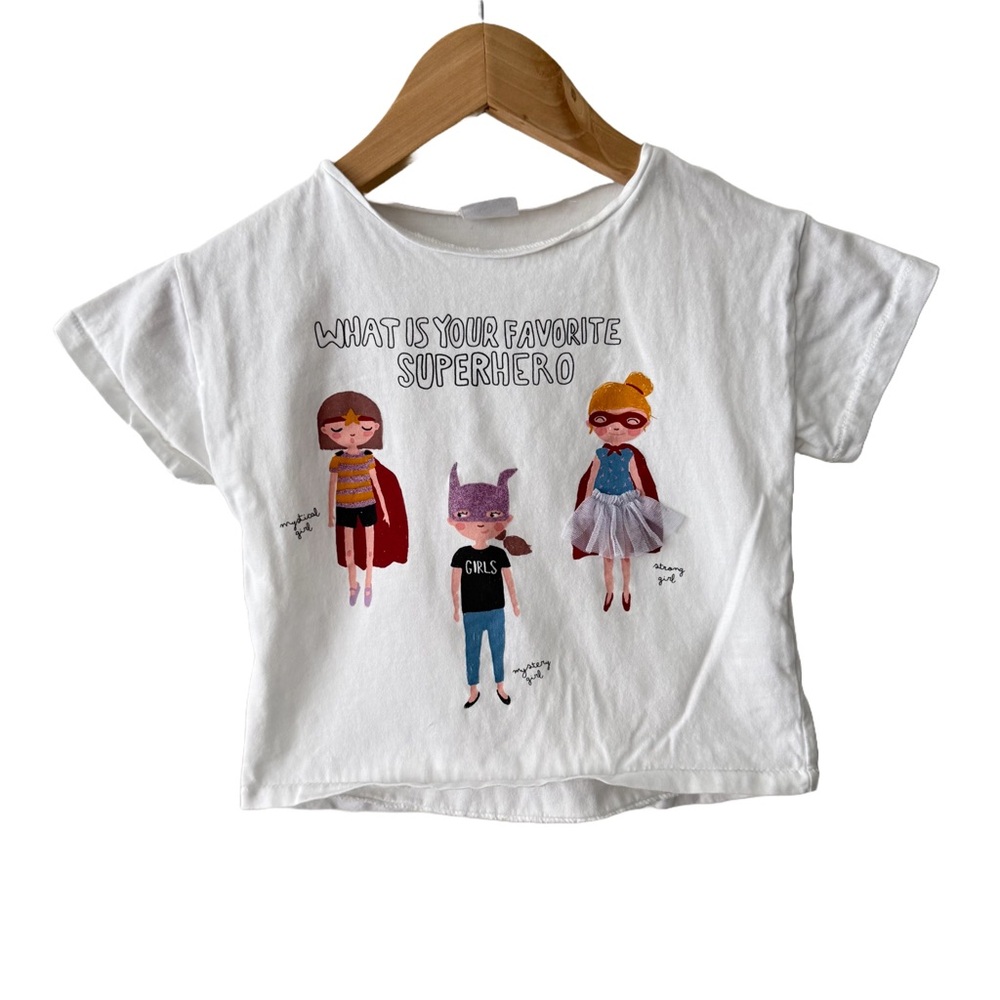 Zara Superhero Graphic Tee 3/4 Years